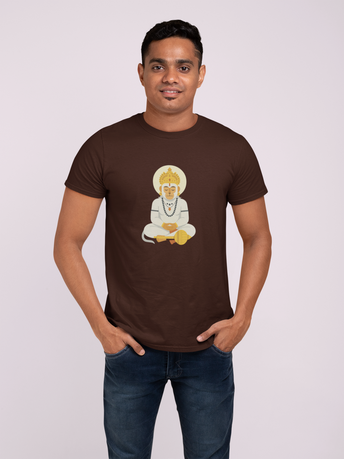 Graphic T-Shirt for Men | Premium Cotton | Shree Hanuman Print | Regular Fit
