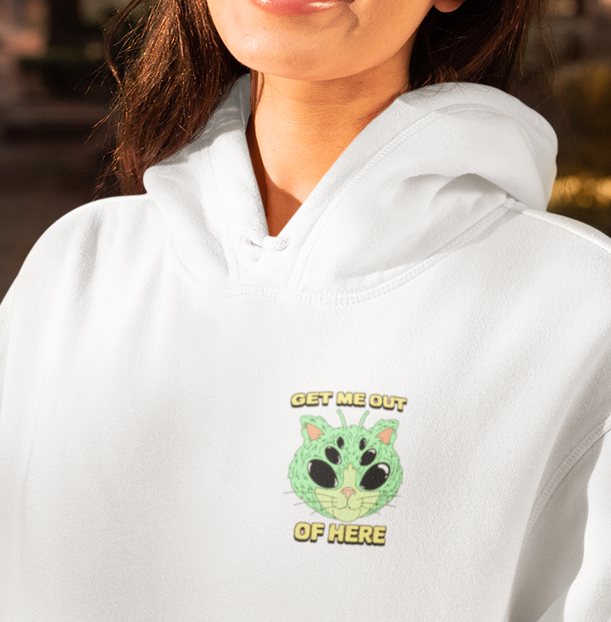 Emonke 350 GSM White Oversized Hoodies for Women - Alien - Emonke Store