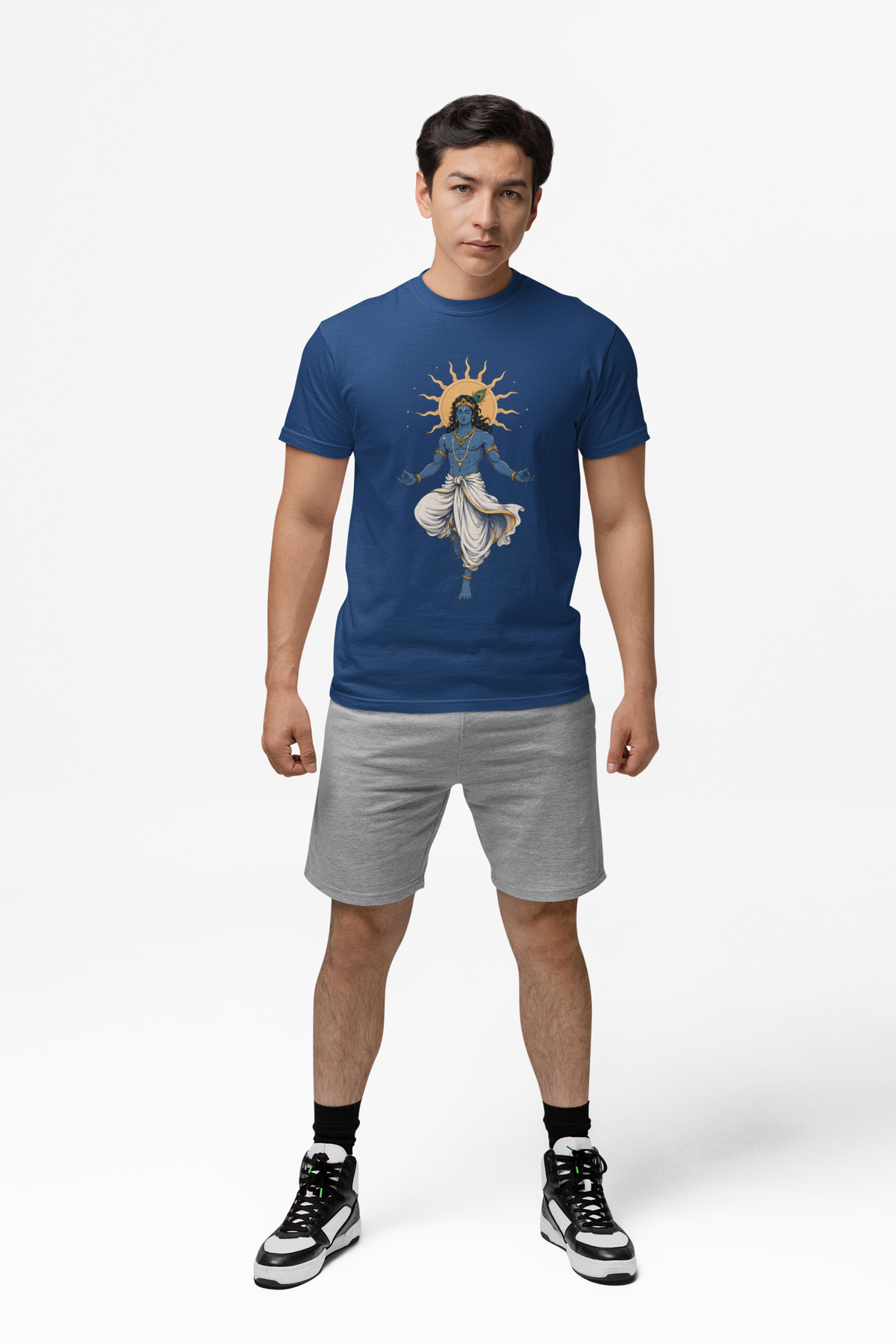Graphic T-Shirt for Men | Premium Cotton | Divine Krishna Print | Regular Fit
