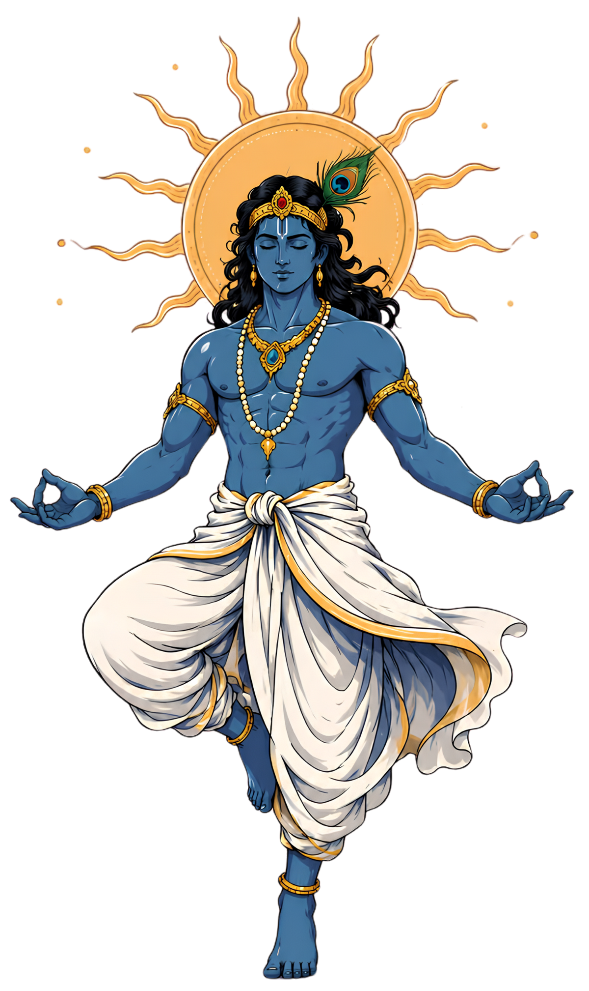 Graphic T-Shirt for Men | Premium Cotton | Divine Krishna Print | Regular Fit