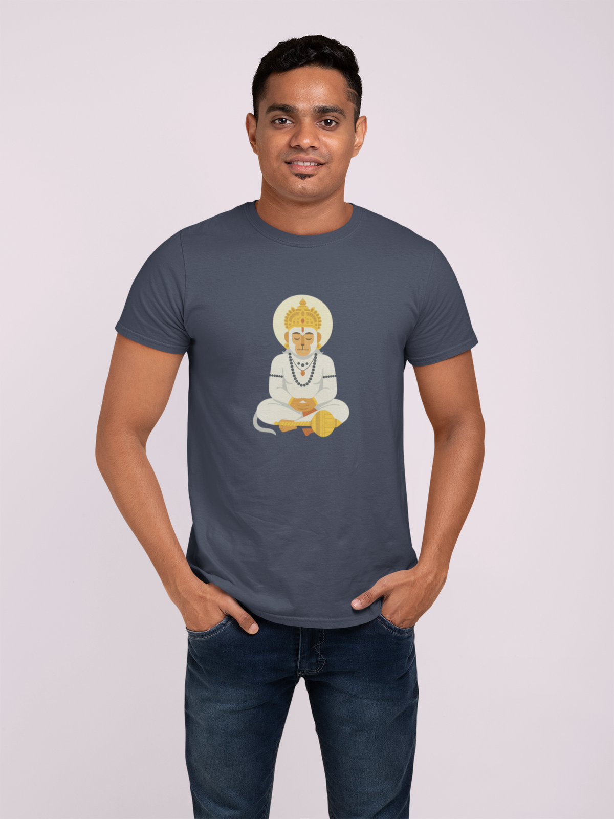 Graphic T-Shirt for Men | Premium Cotton | Shree Hanuman Print | Regular Fit