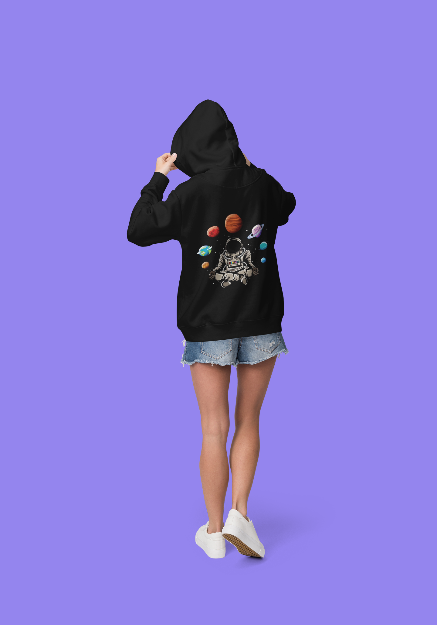 Emonke 350 GSM Black Oversized Hoodies for Women - Astro