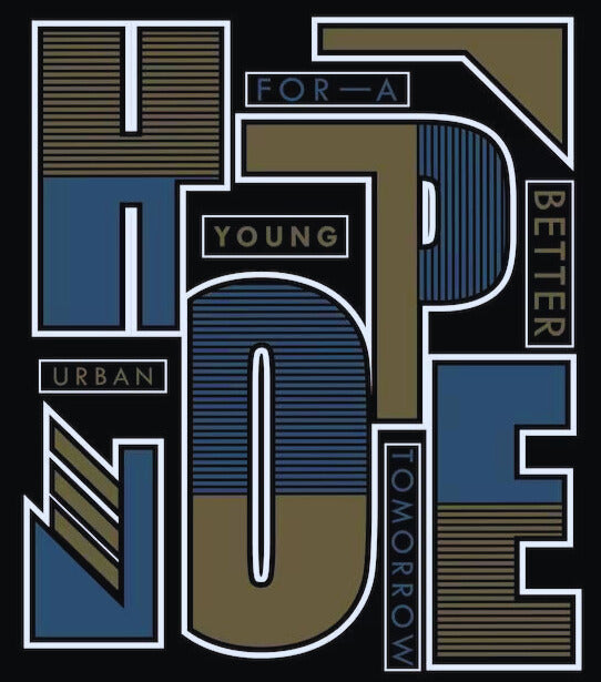 Premium Cotton Black Graphic T-Shirt - Hope (Both side) - Emonke Store