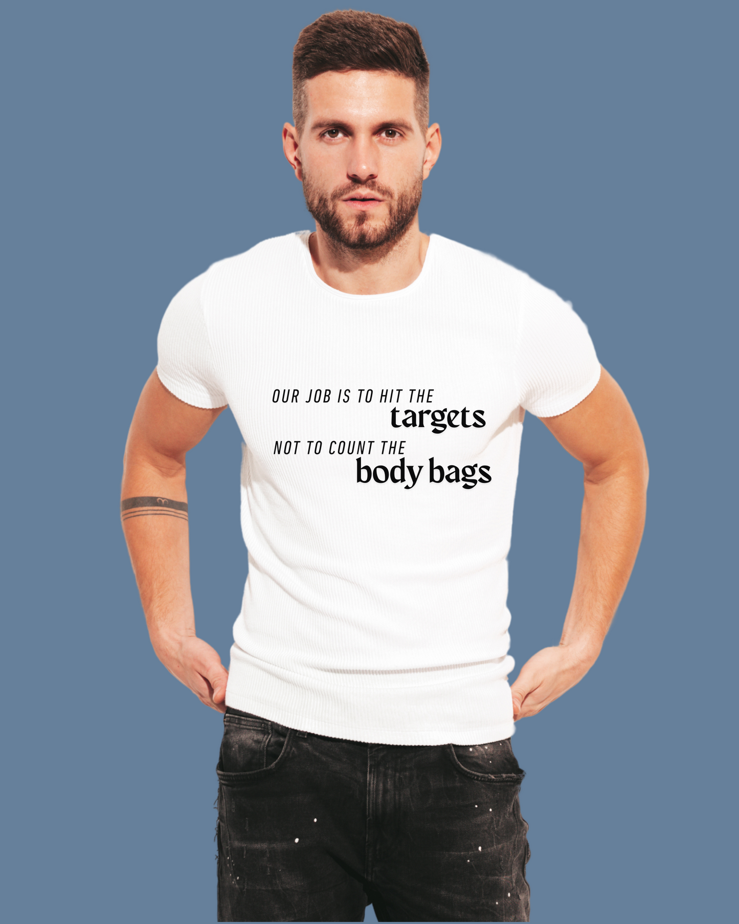 Premium Cotton White Graphic T-Shirt - Indian Army Quote - Emonke Store