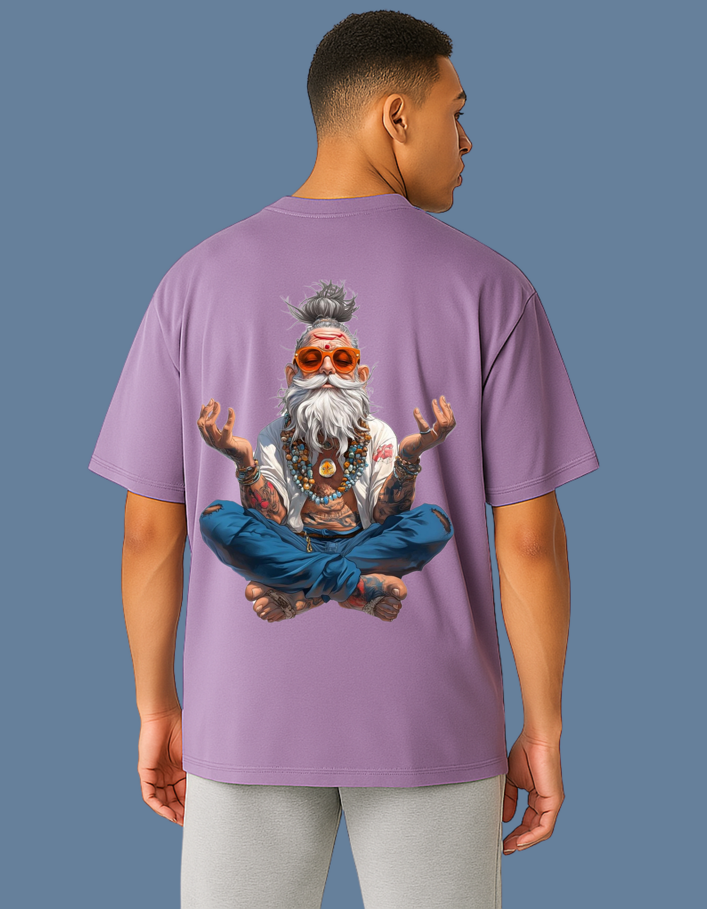 Emonke Oversized Lavender Graphic T-Shirt for Men – Modern Baba