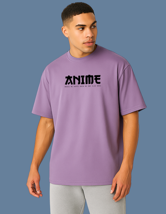 Emonke Oversized Lavender Graphic T-Shirt for Men – Anime - Emonke Store