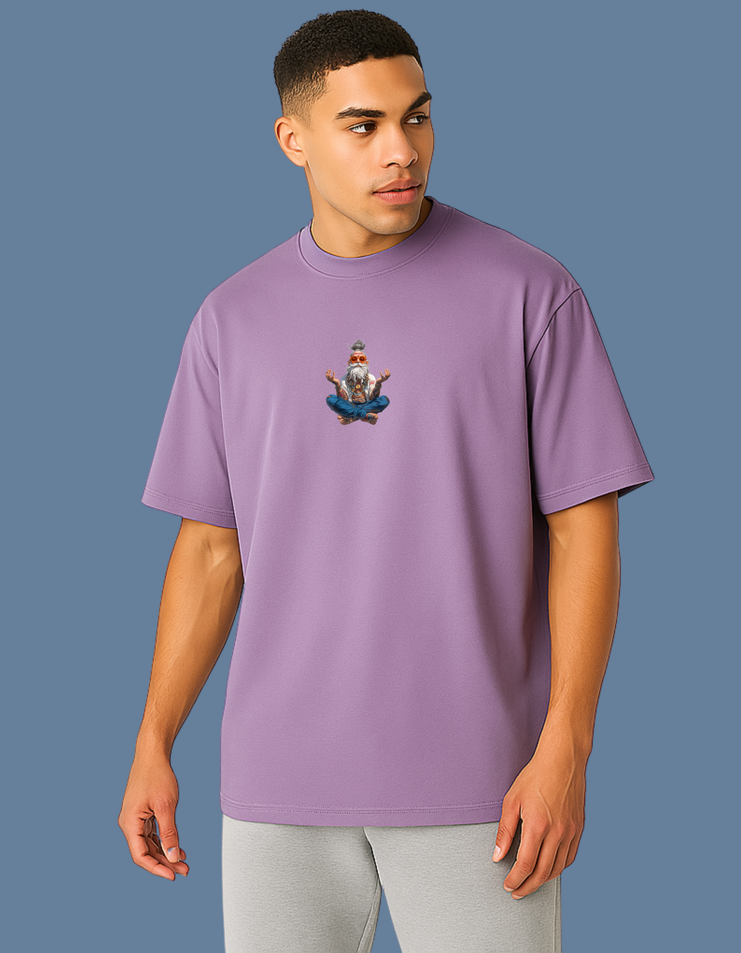 Emonke Oversized Lavender Graphic T-Shirt for Men – Modern Baba