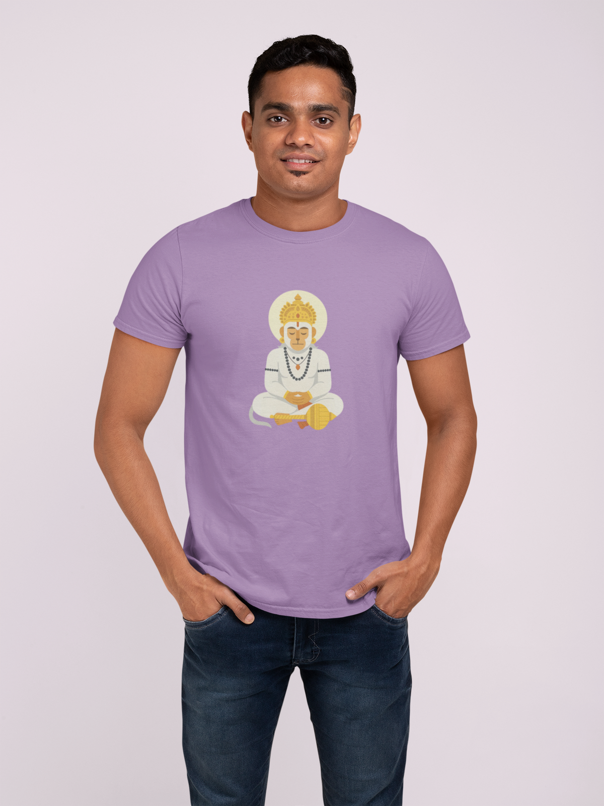 Graphic T-Shirt for Men | Premium Cotton | Shree Hanuman Print | Regular Fit