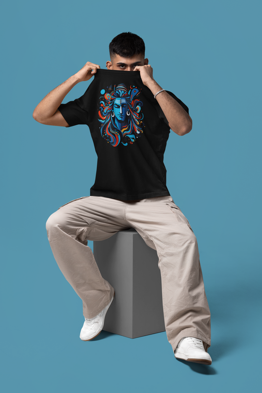 Premium Cotton Black Graphic T-Shirt - Shiva