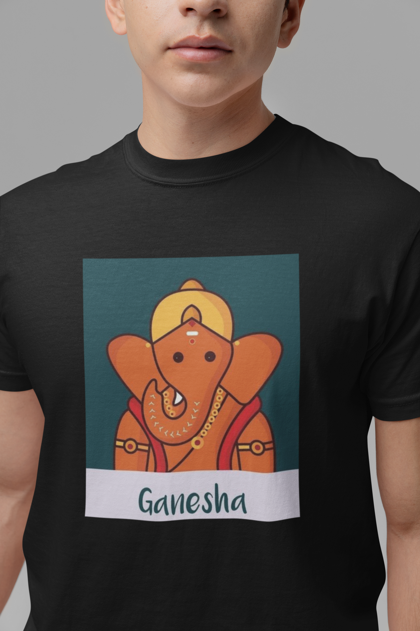 Premium Cotton Black Graphic T-Shirt - Ganesha