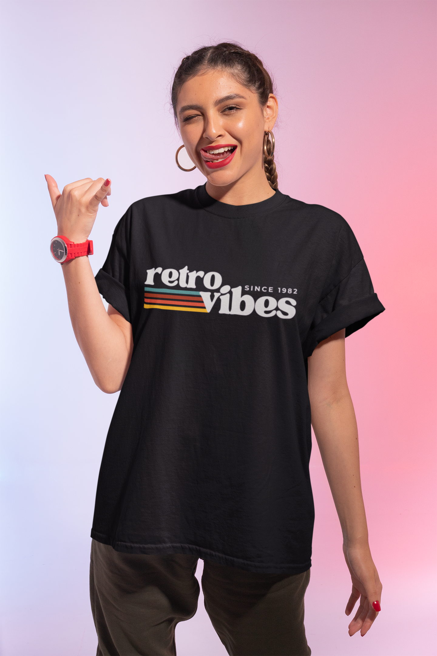 Premium Cotton Black Graphic T-Shirt for Women - Retro - Emonke Store