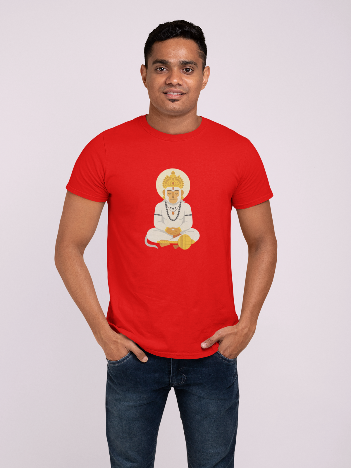 Graphic T-Shirt for Men | Premium Cotton | Shree Hanuman Print | Regular Fit