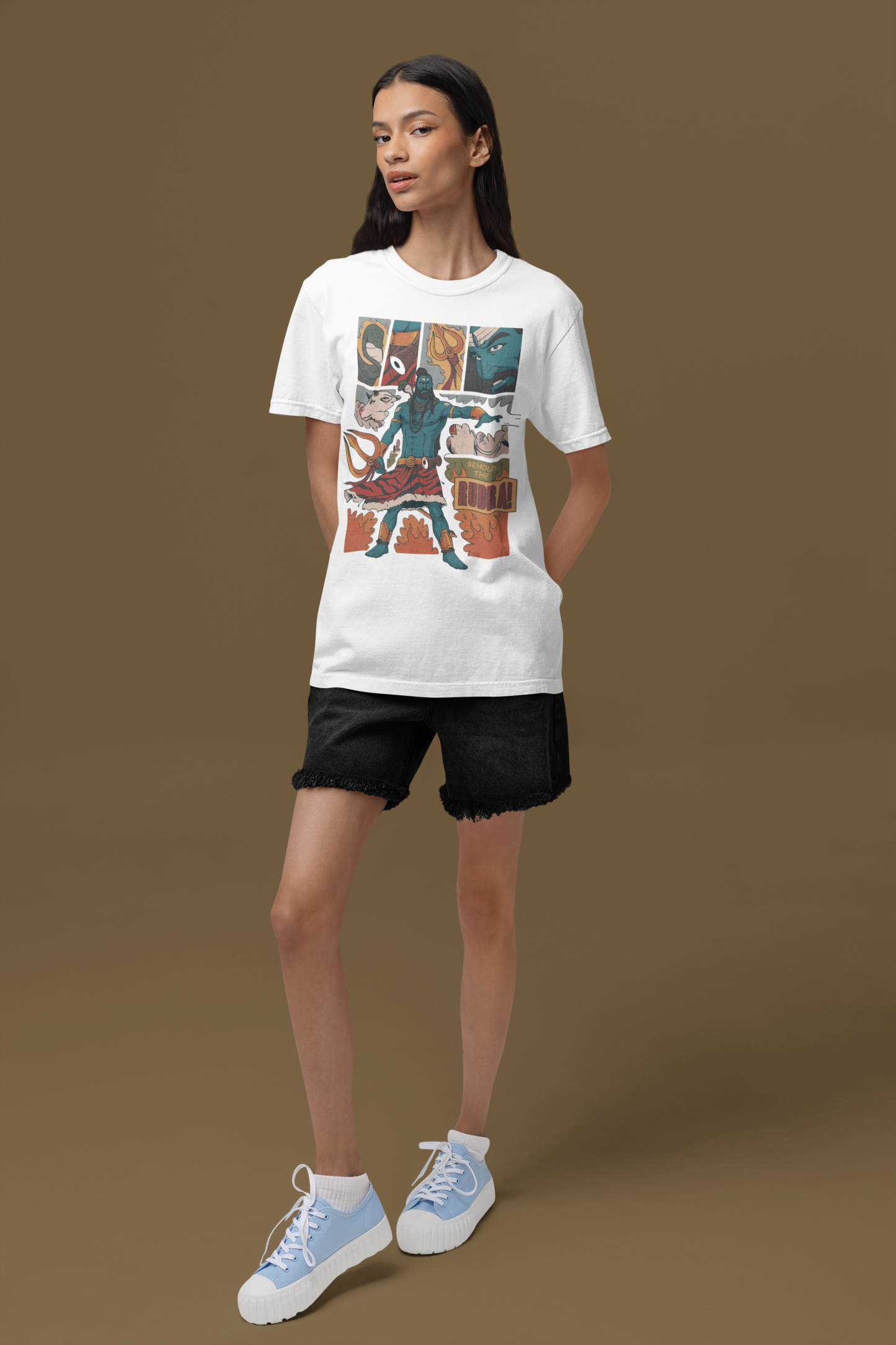 Graphic T-Shirt for Women | Premium Cotton | Rudra Print | Regular Fit