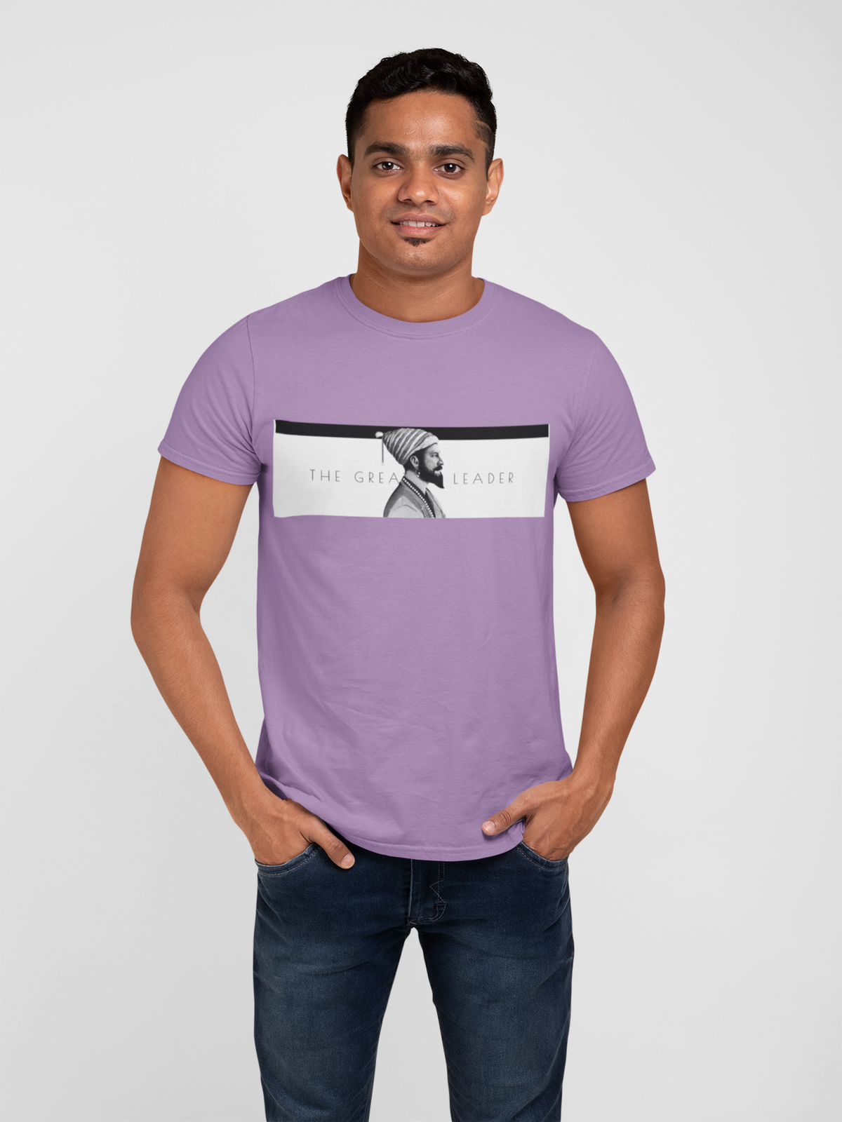 Graphic T-Shirt for Men | Premium Cotton | The Great Leader - Shivaji Print | Regular Fit