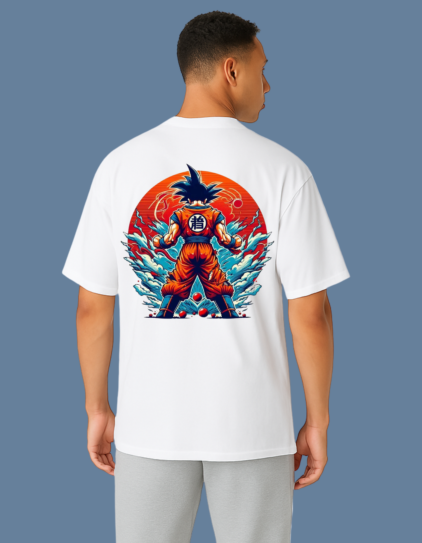 Emonke Oversized White Graphic T-Shirt for Men – DBZ - GOKU. - Emonke Store