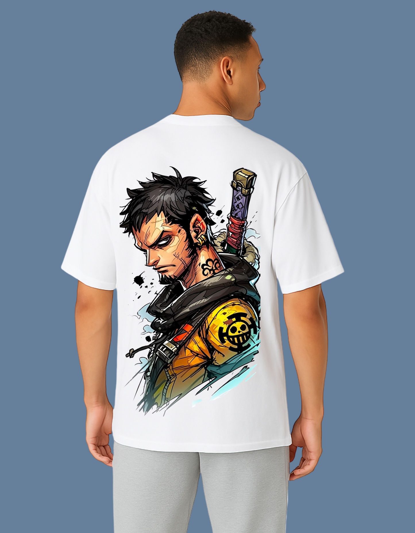Emonke Oversized White Graphic T-Shirt for Men – Warrior - Emonke Store