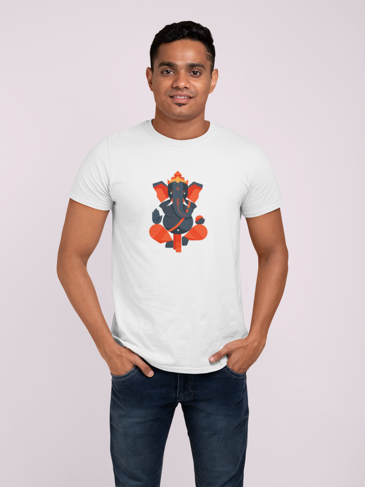 Graphic T-Shirt for Men | Premium Cotton | Ganesha Print | Regular Fit