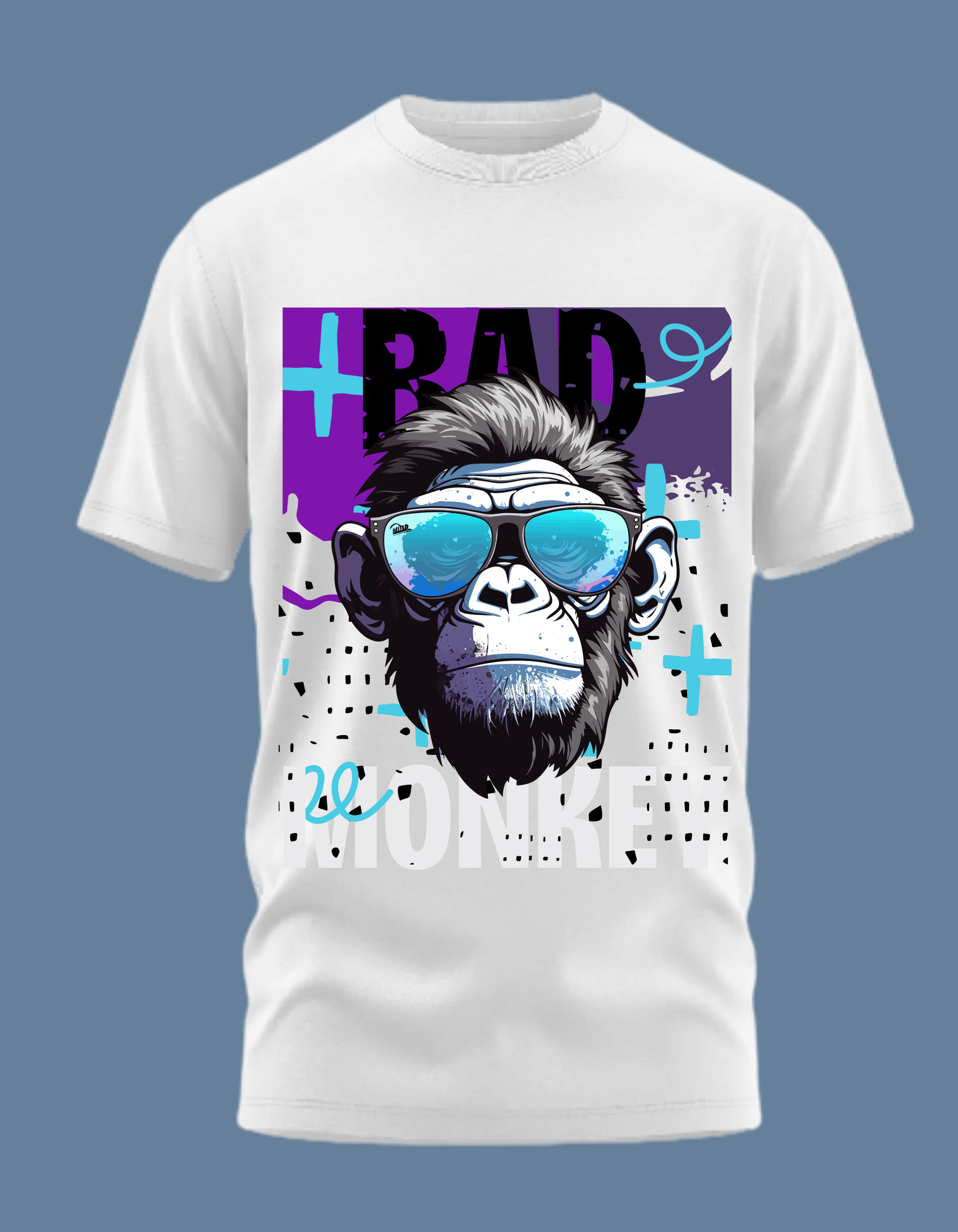 Premium Cotton White Graphic T-Shirt for Men - Bad Monkey - Emonke Store