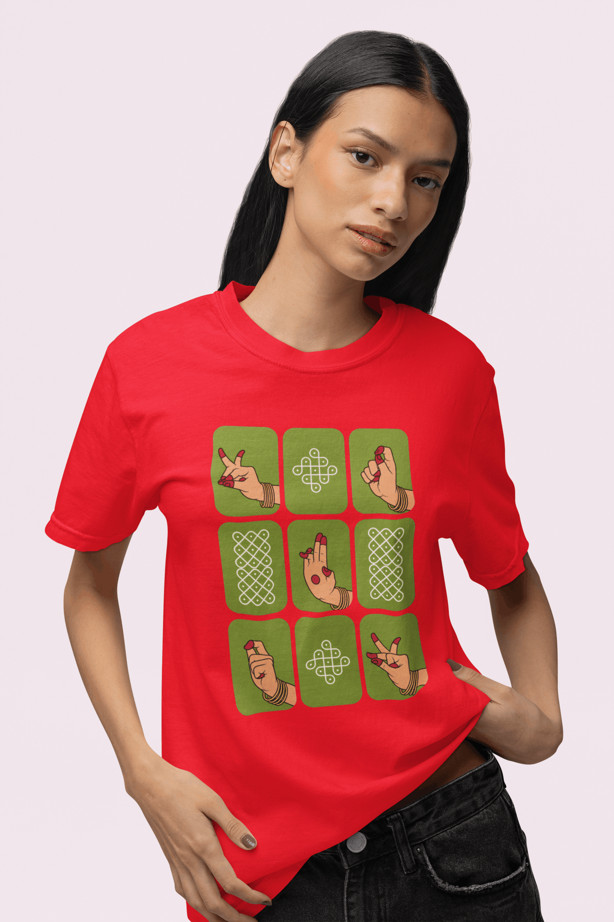 Graphic T-Shirt for Women | Premium Cotton | Dance Mudra Print | Regular Fit
