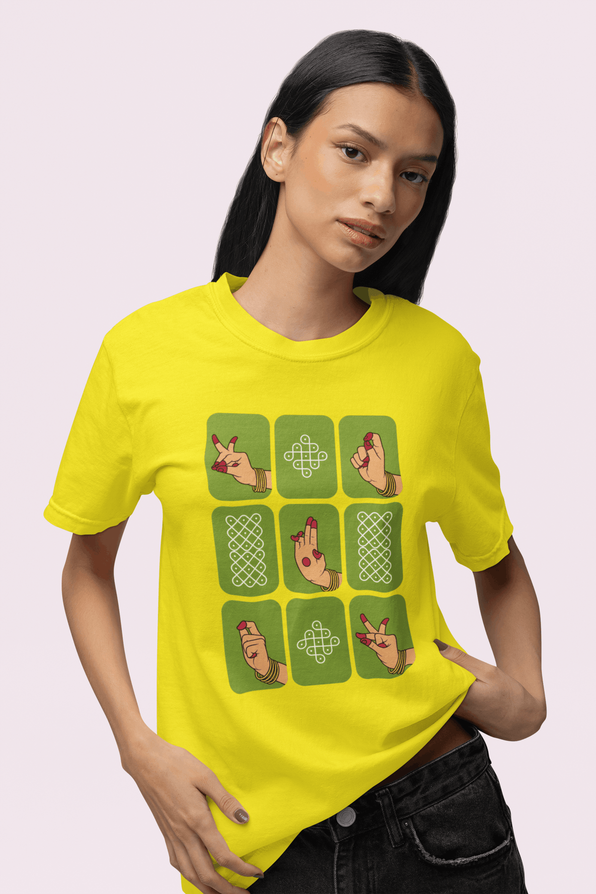 Graphic T-Shirt for Women | Premium Cotton | Dance Mudra Print | Regular Fit