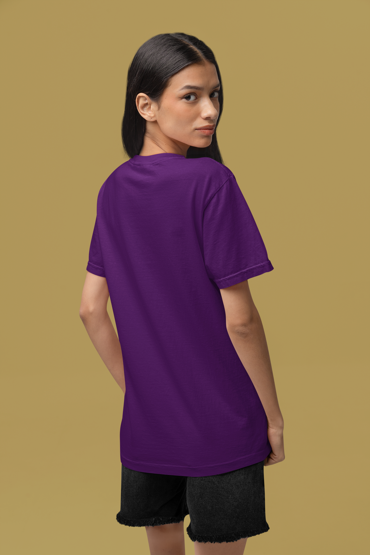 Premium Cotton Dark Purple T-Shirt | Women - Emonke Store
