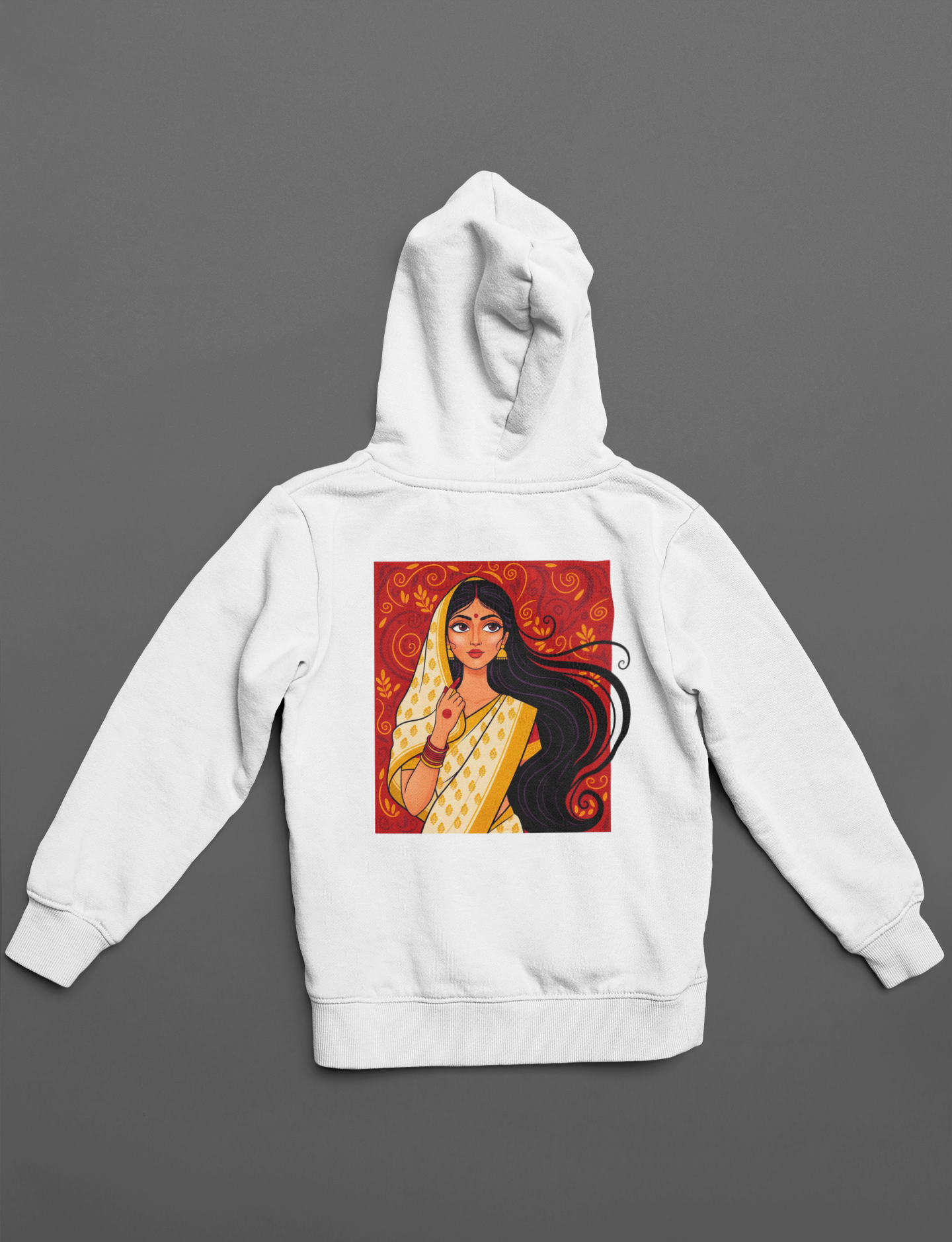 Emonke 350 GSM White Oversized Hoodies for Women - Indian Women