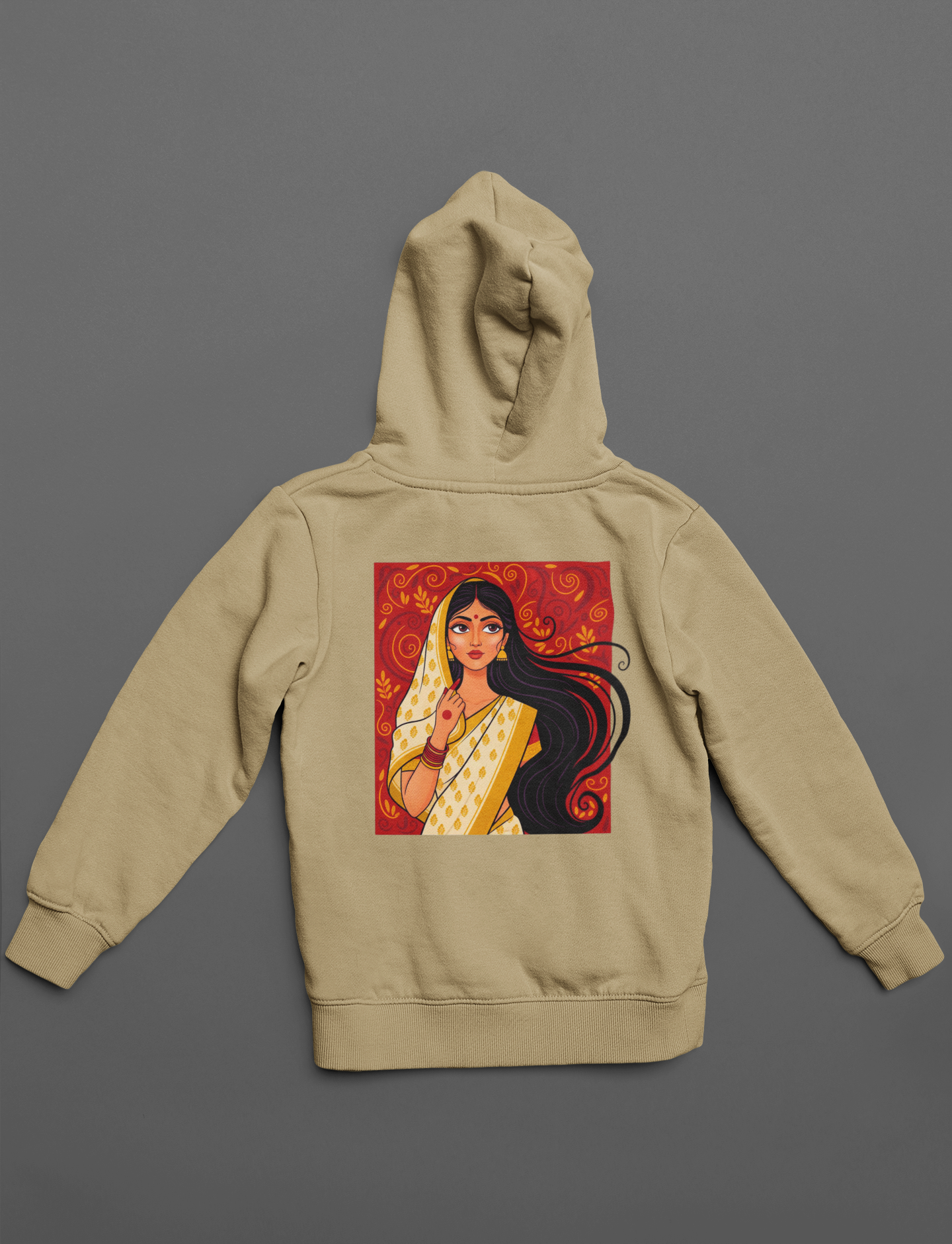 Emonke 350 GSM Beige Oversized Hoodies for Women - Indian Women