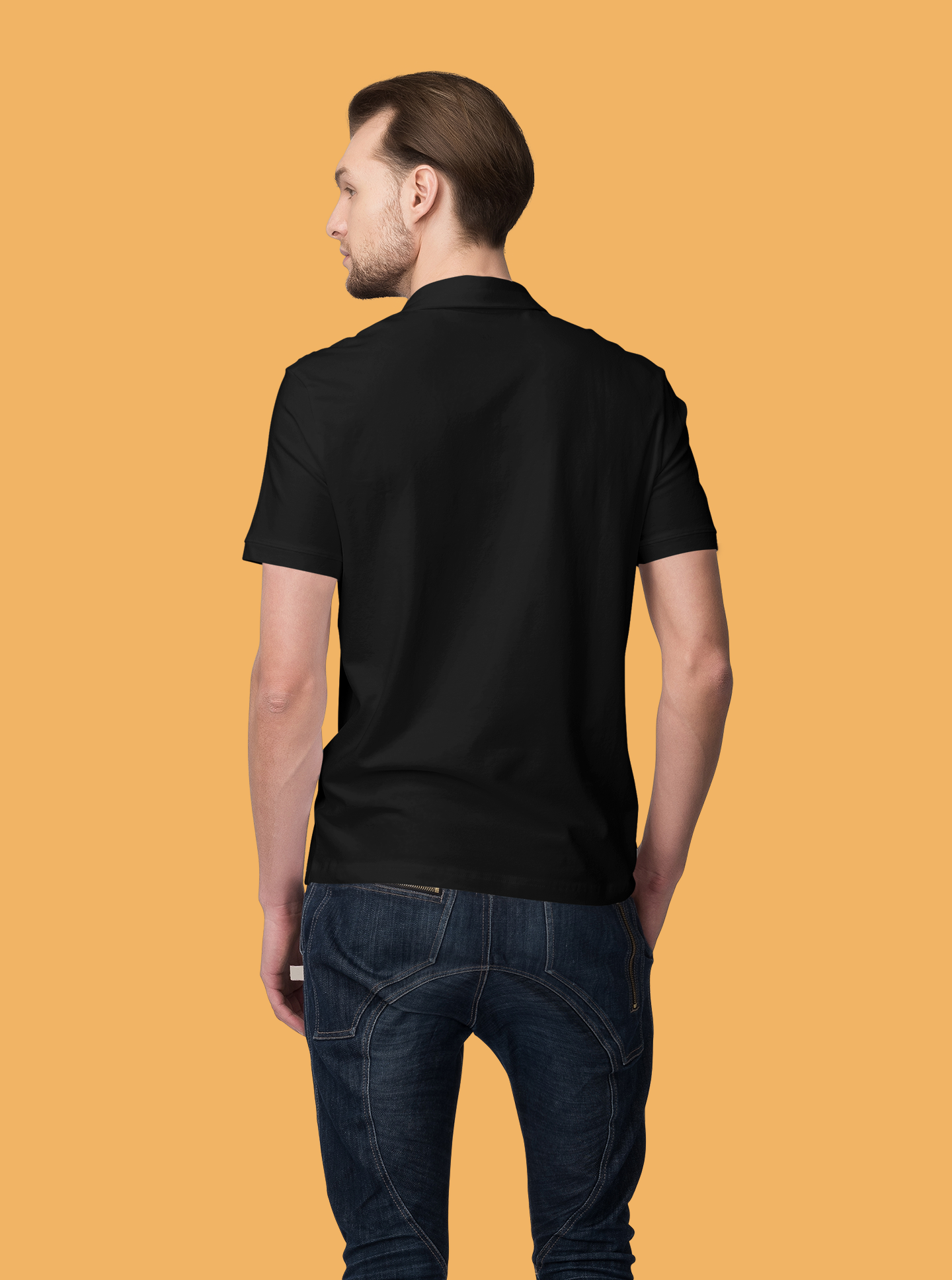 Black Polo T-Shirt for Men | 220 GSM Premium Cotton | Classic Collar | Regular Fit - Emonke Store