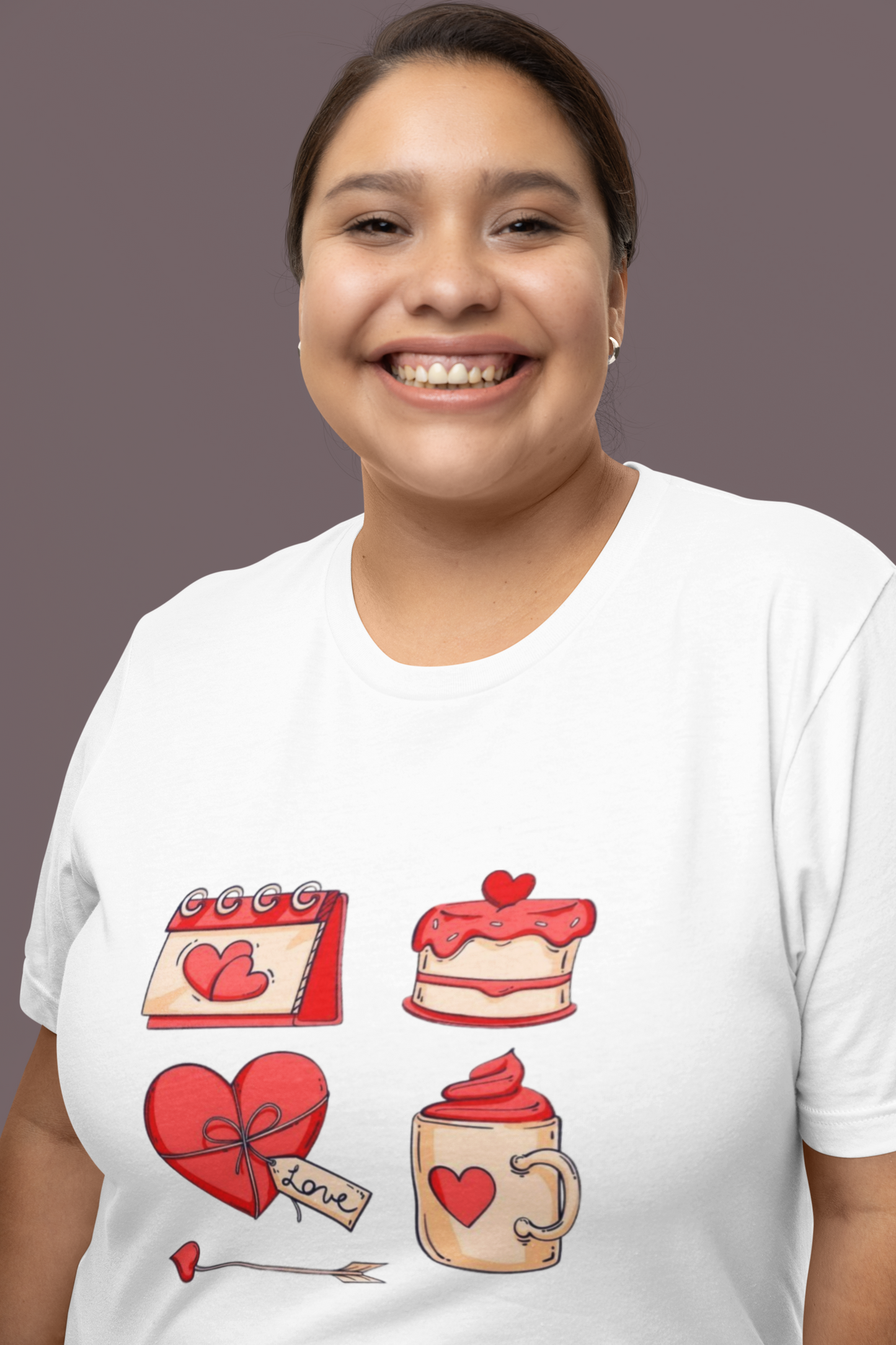 Premium Cotton White Graphic T-Shirt for Women - Love Square (Oversize)