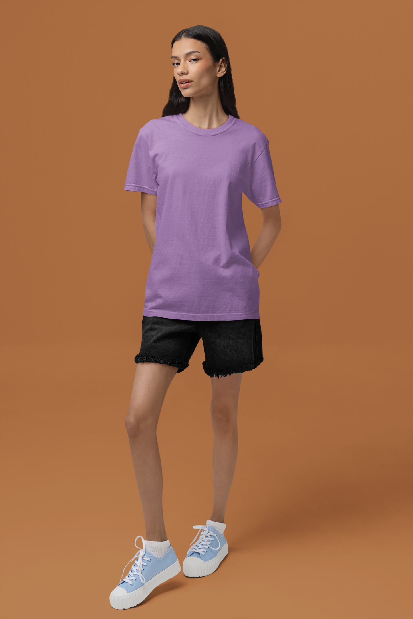 Lavender T-Shirt for Women | Premium Cotton | Regular Fit - Emonke Store