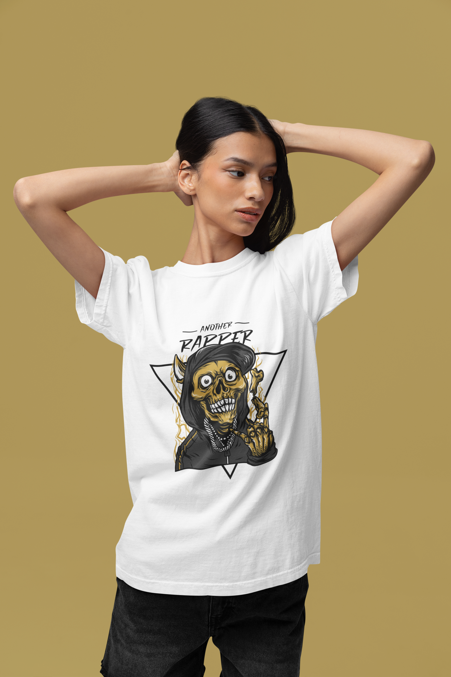 Premium Cotton White Graphic T-Shirt for Women - Rapper - Emonke Store