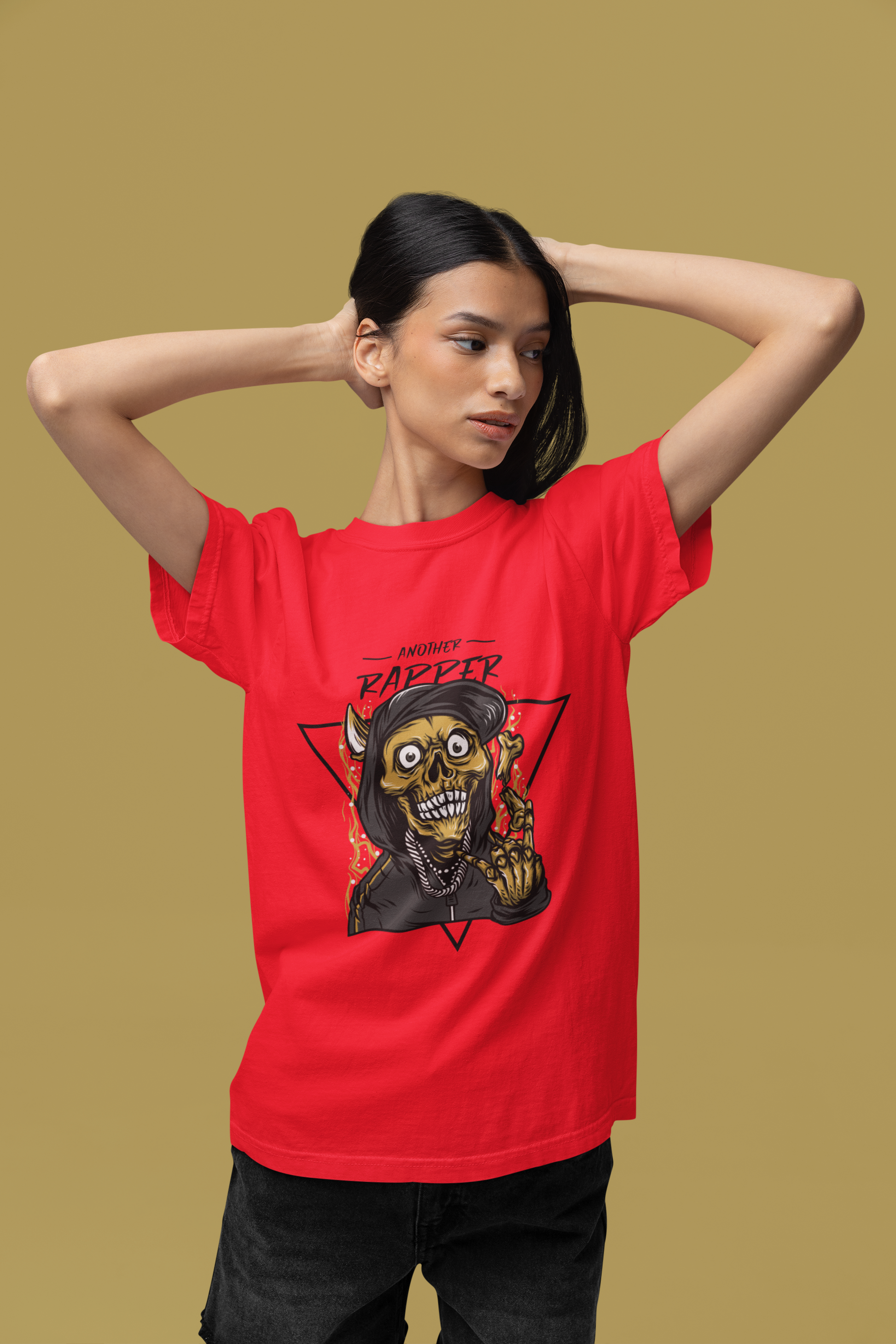 Premium Cotton Red Graphic T-Shirt for Women - Rapper - Emonke Store