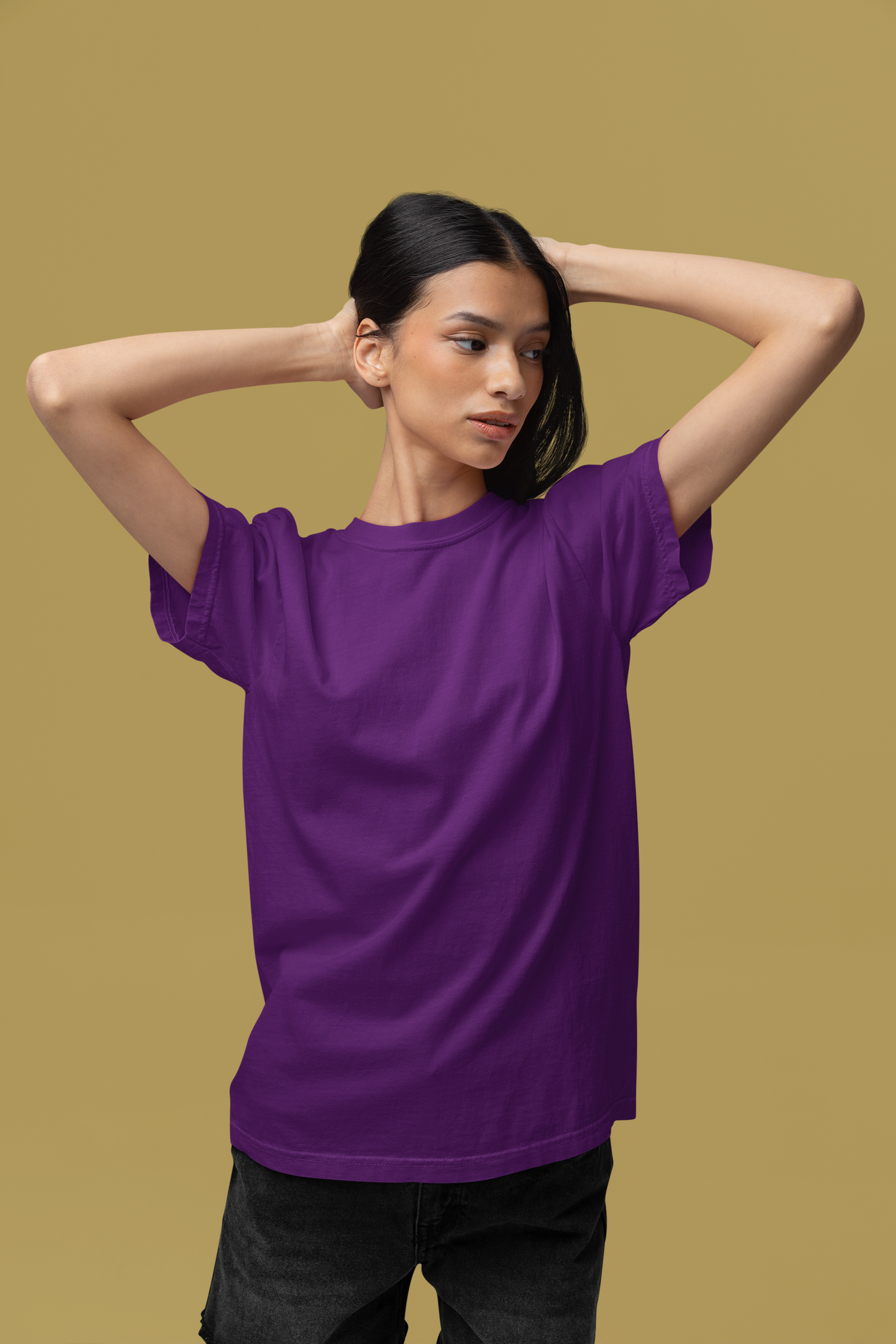 Premium Cotton Dark Purple T-Shirt | Women - Emonke Store