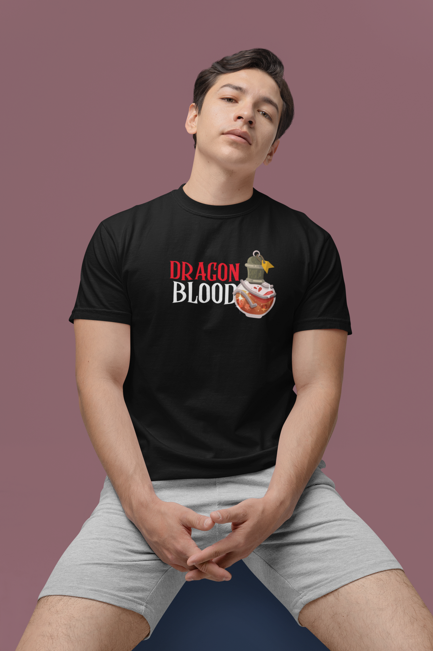 Premium Cotton Black Graphic T-Shirt for Men - Dragon Blood - Emonke Store