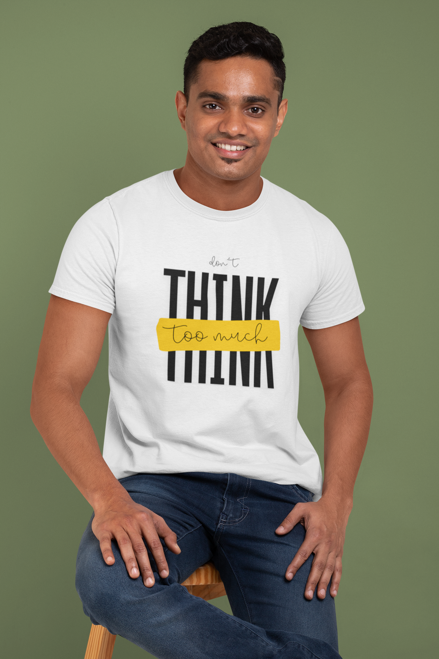 White Graphic T-Shirt for Men | Premium Cotton | Quote Print | Regular Fit - Emonke Store