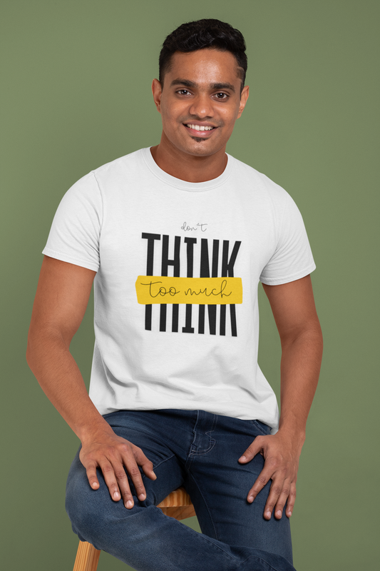 White Graphic T-Shirt for Men | Premium Cotton | Quote Print | Regular Fit - Emonke Store