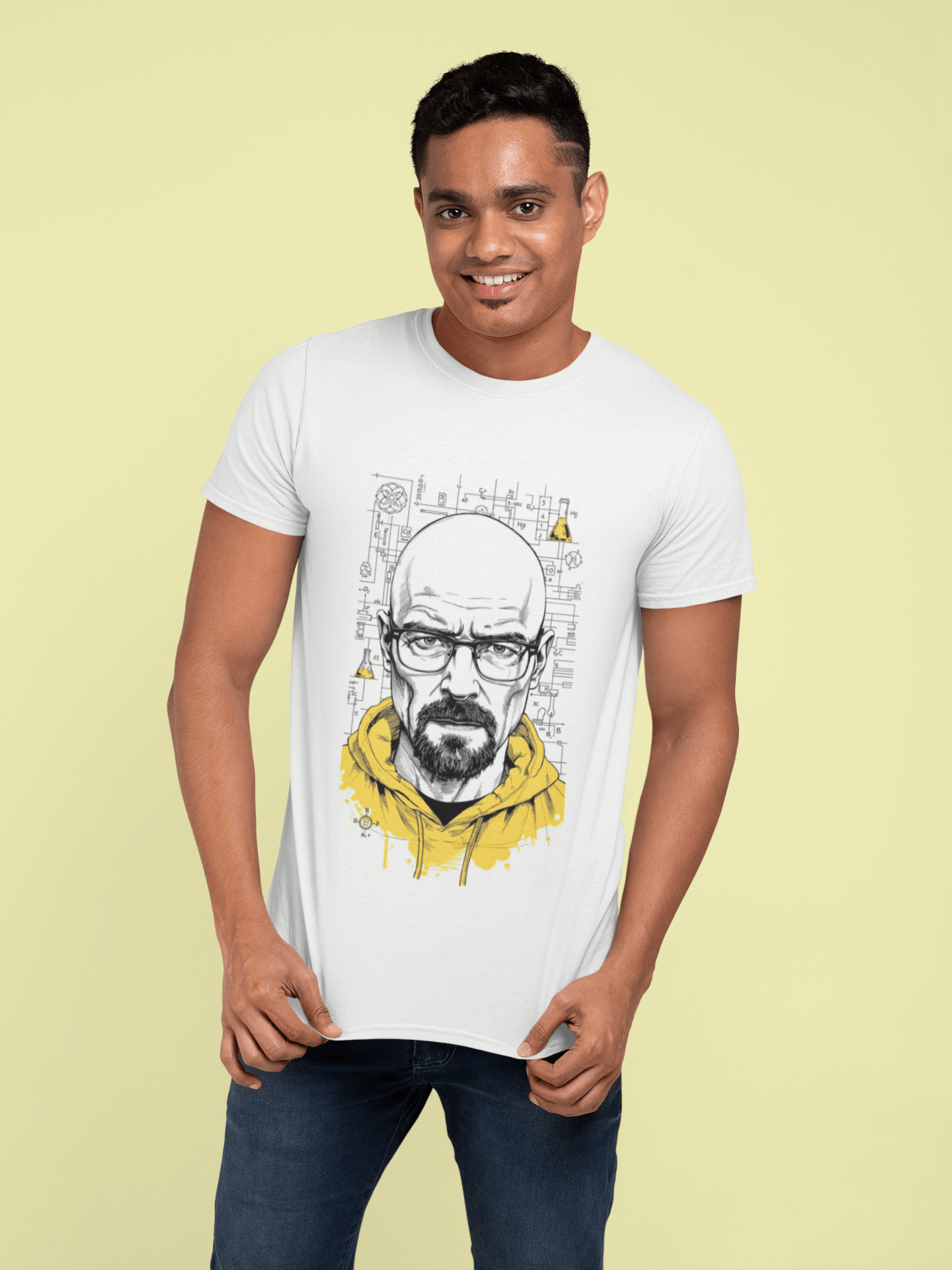 Premium Cotton White Graphic T-Shirt for Men - Breaking Bad - Emonke Store