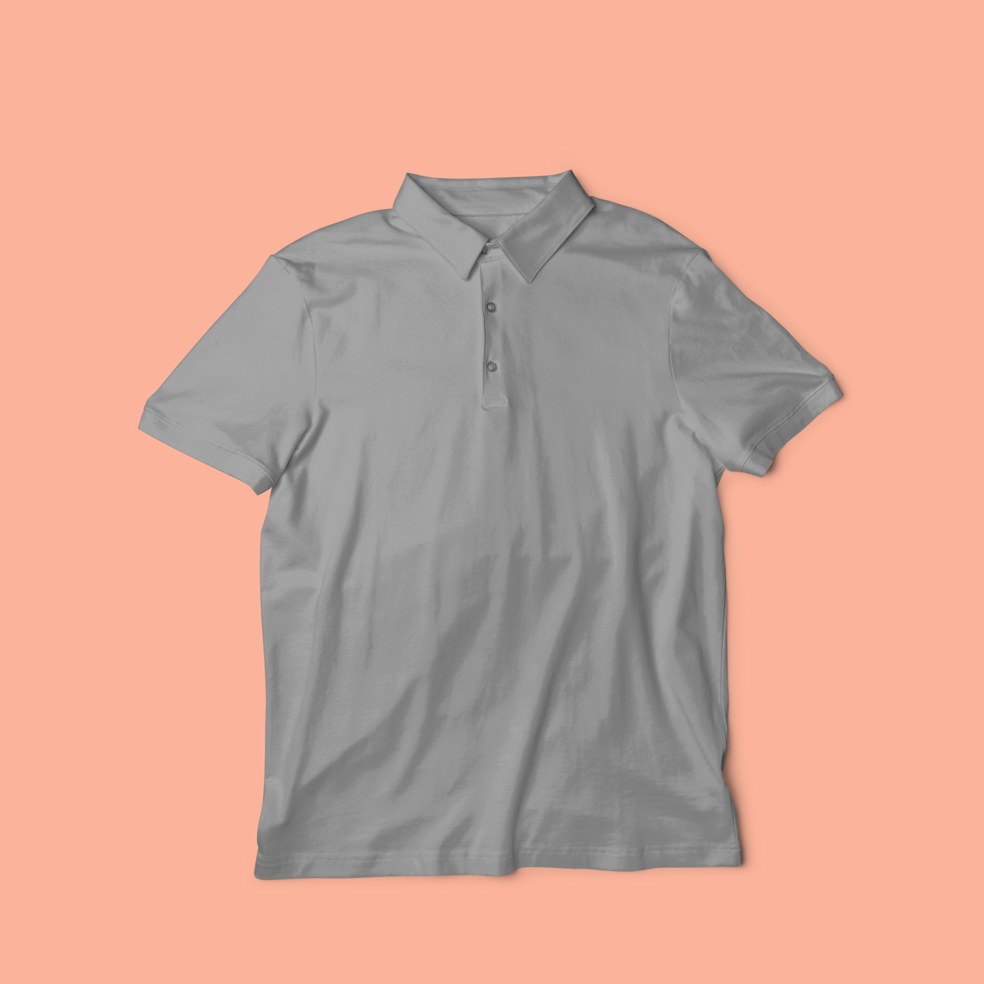 Grey Polo T-Shirt for Men | 220 GSM Premium Cotton | Classic Collar | Regular Fit - Emonke Store