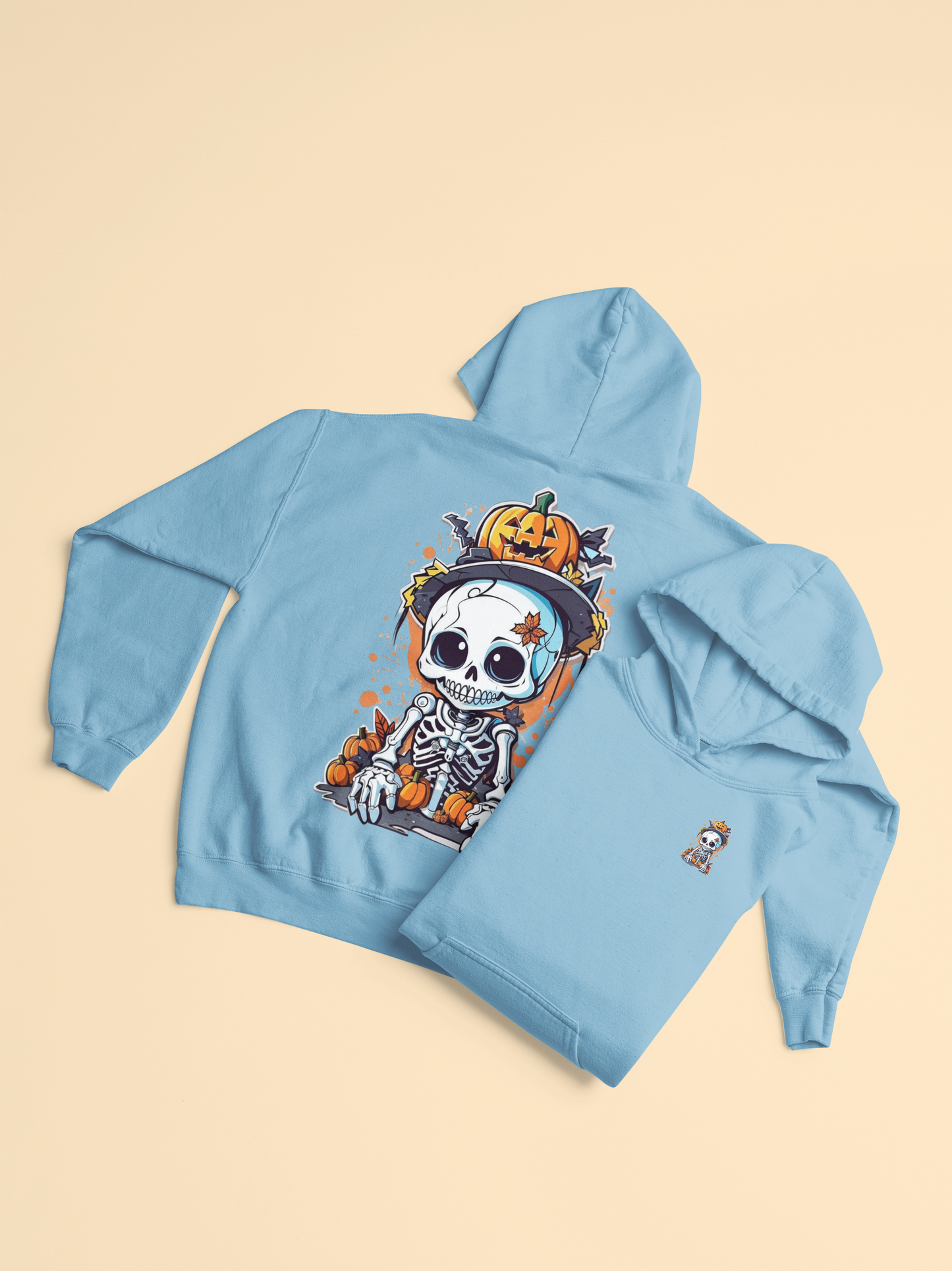Emonke 350 GSM Jordy Blue Oversized Hoodies for Men - Halloween (Ghost)