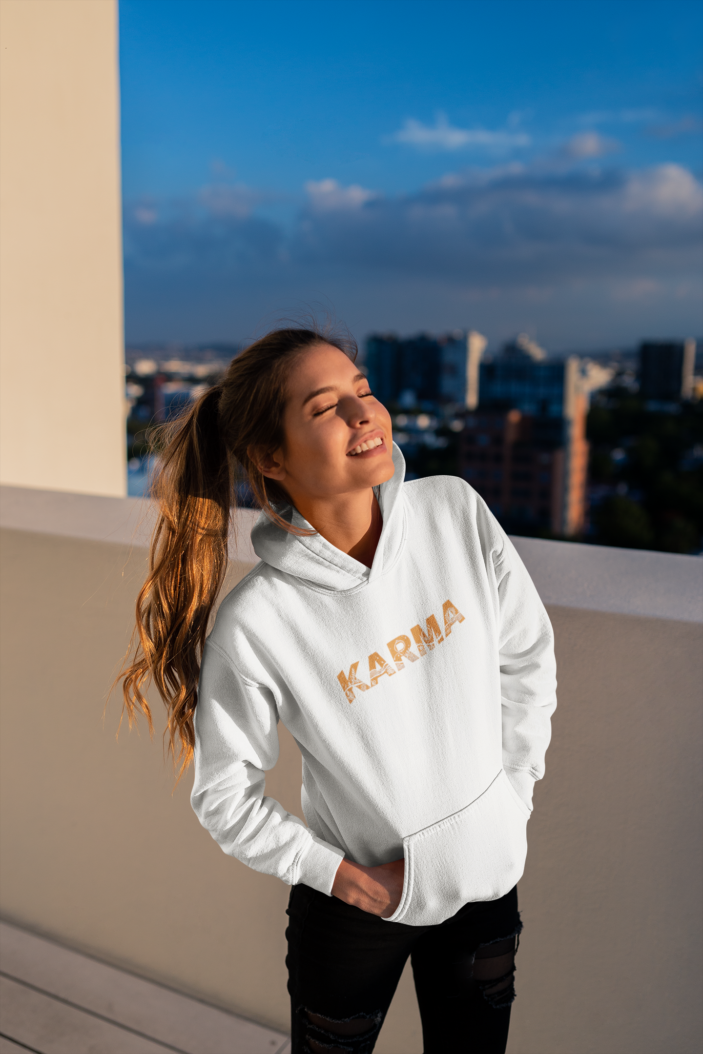 Emonke 350 GSM White Oversized Hoodies for Women - Karma