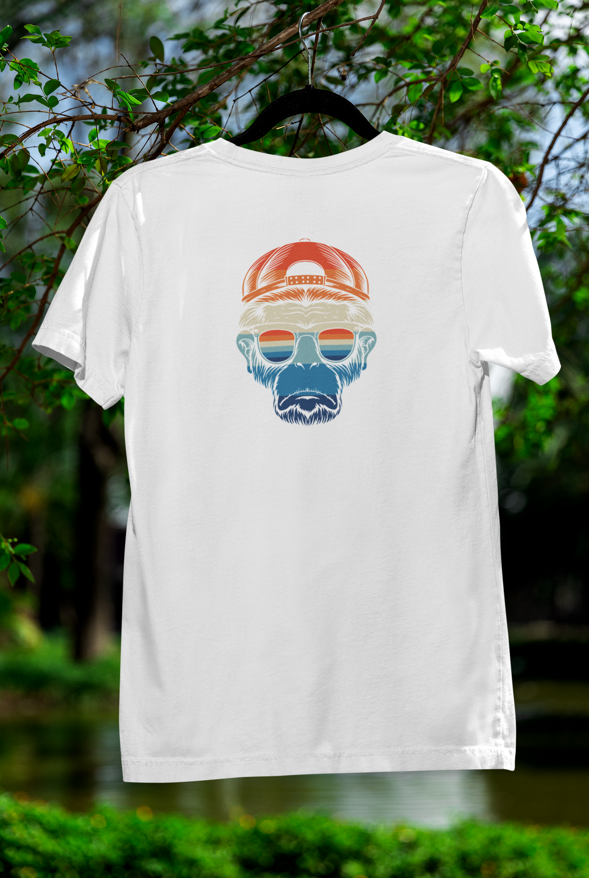 Premium Cotton White Graphic T-Shirt for Men - Chimp - Emonke Store
