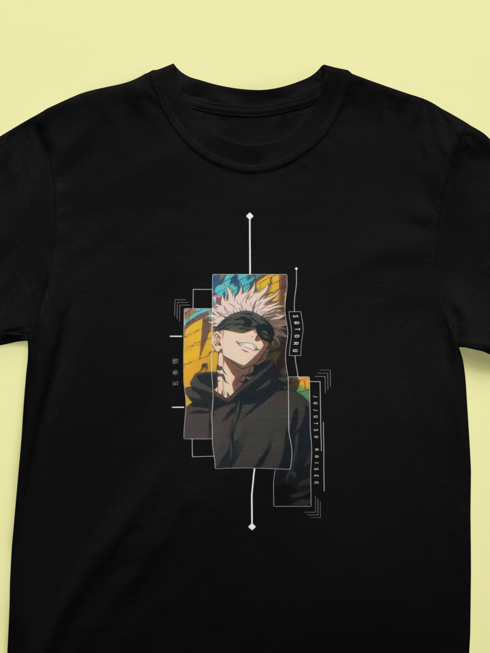 Black Graphic T-Shirt for Men | Premium Cotton | Jujutsu Kaisen Print | Regular Fit - Emonke Store