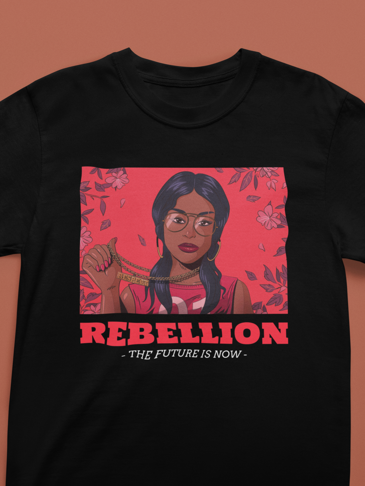 Premium Cotton Black Graphic T-Shirt for Women - Rebellion - Emonke Store