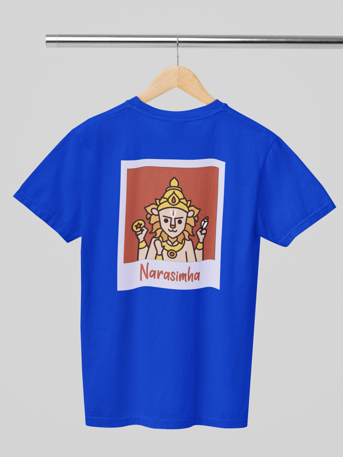 Premium Cotton Blue Graphic T-Shirt - Narasimha