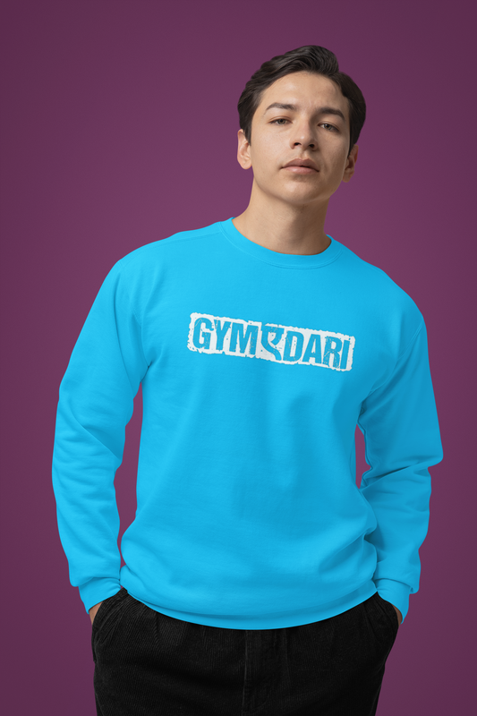 Emonke 350 GSM Oversized Skyblue Graphic Sweatshirt for Men - GYMEDARI