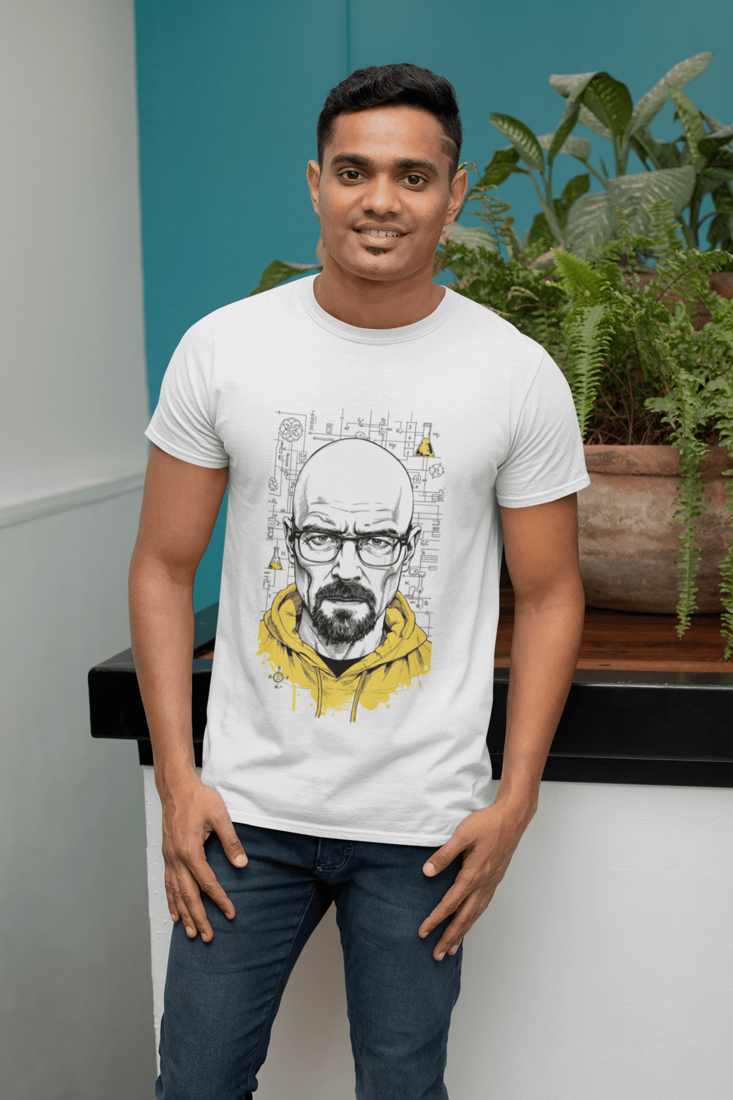 Premium Cotton White Graphic T-Shirt for Men - Breaking Bad - Emonke Store