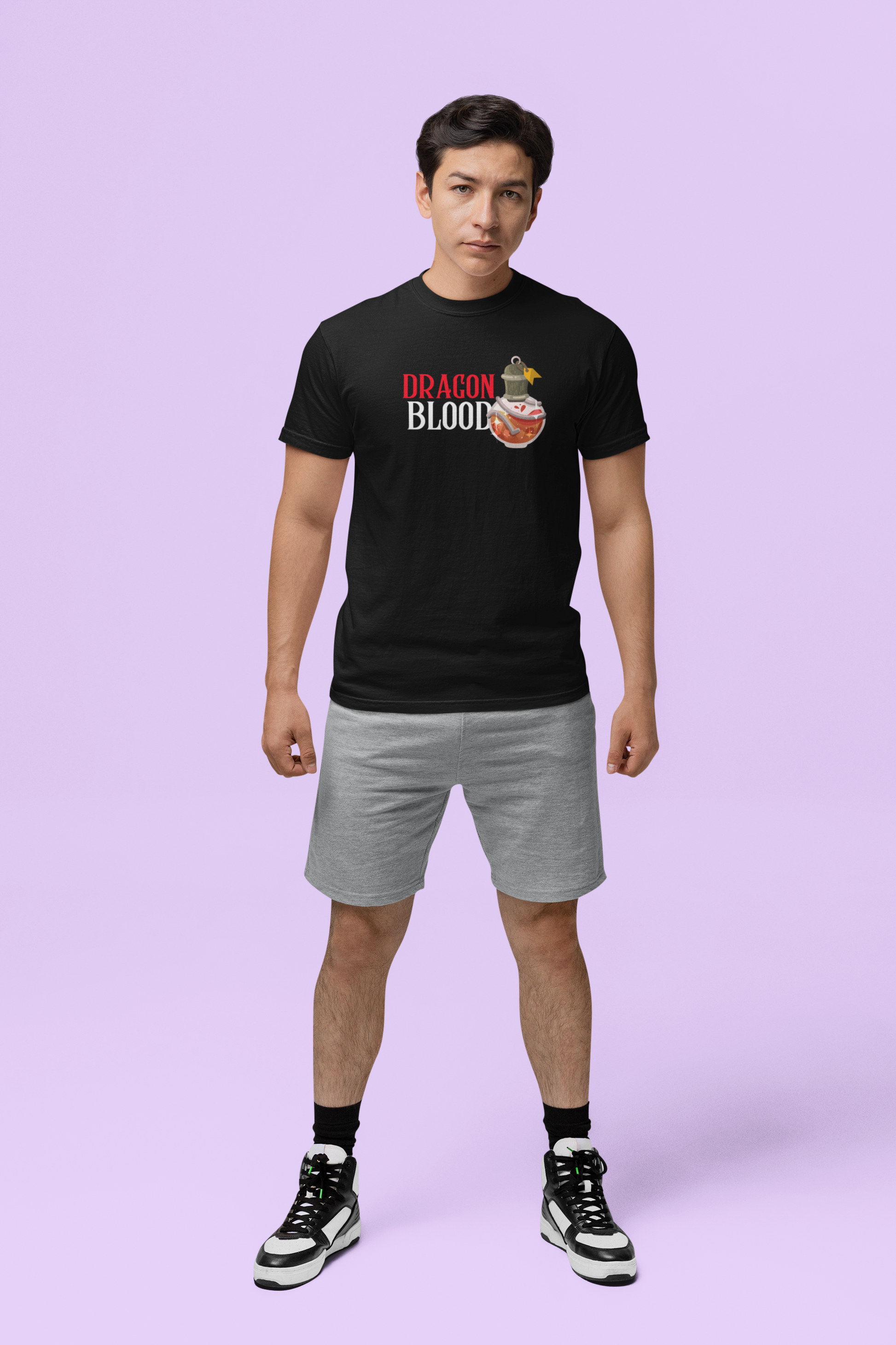 Premium Cotton Black Graphic T-Shirt for Men - Dragon Blood - Emonke Store