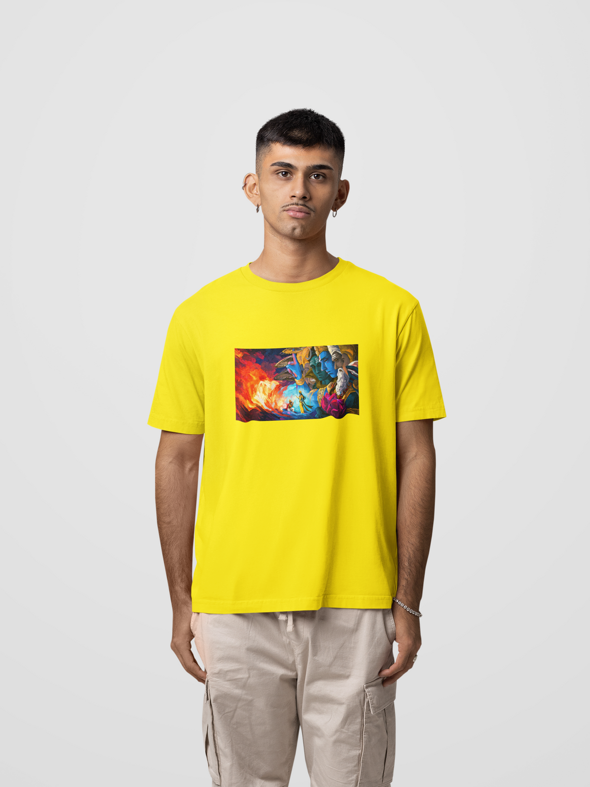Graphic T-Shirt for Men | Premium Cotton | Tridev Print | Regular Fit