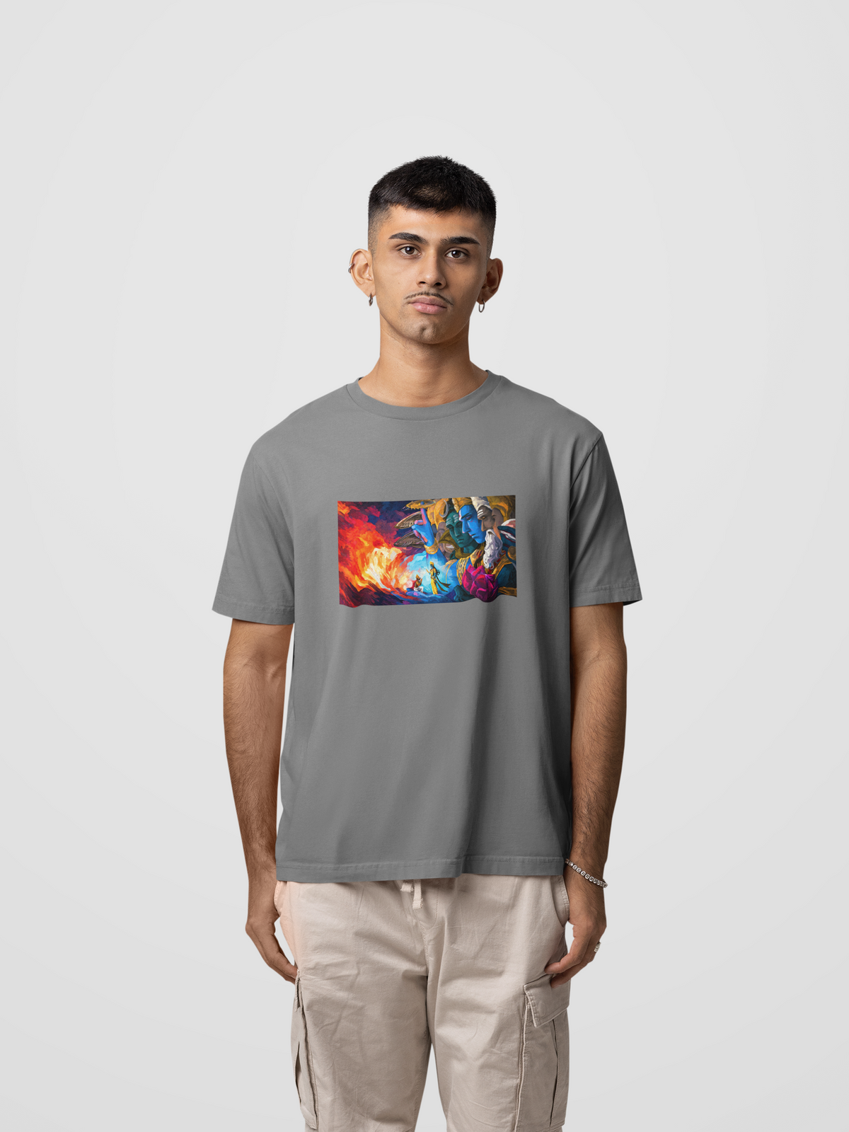 Graphic T-Shirt for Men | Premium Cotton | Tridev Print | Regular Fit