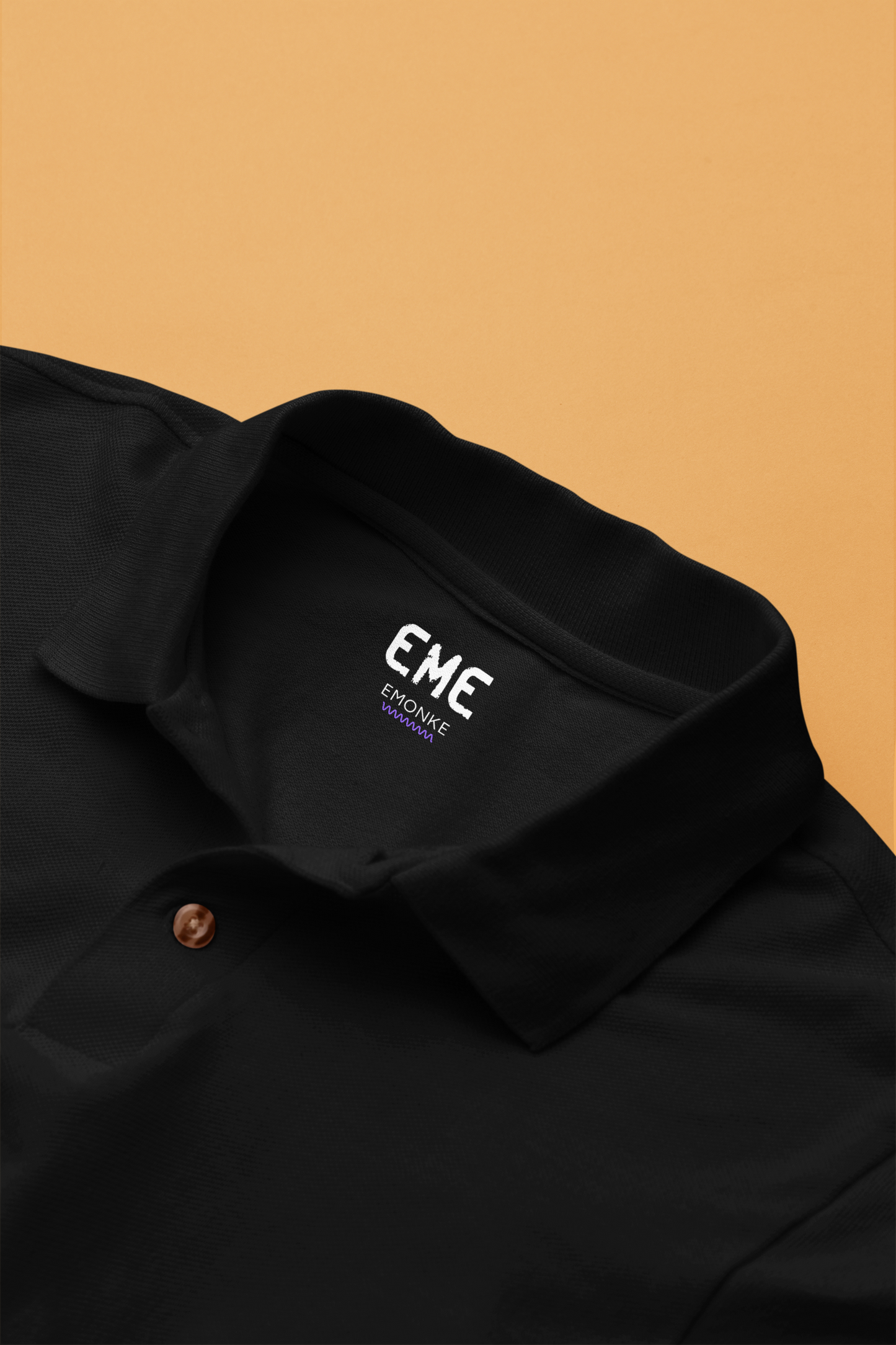 Black Polo T-Shirt for Men | 220 GSM Premium Cotton | Classic Collar | Regular Fit - Emonke Store